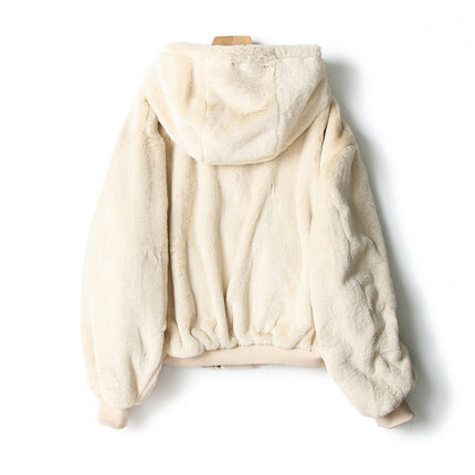 Women Fleece Jacket Reversible Sherpa Coat Winter Fall Casual Zip Up Hoodie Outerwear