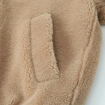 Womens Fuzzy Fleece Jacket Button Down Sherpa Coats Casual Winter Warm Outwear with Pockets