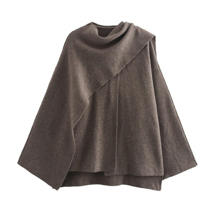 Autumn Winter Cape For Women Long Sleeve Soft Short Coat Outerwear