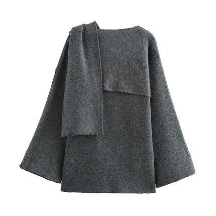 Autumn Winter Cape For Women Long Sleeve Soft Short Coat Outerwear