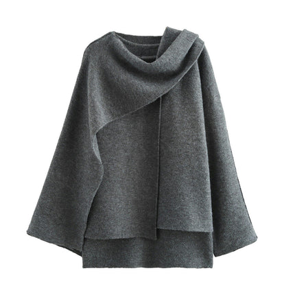 Autumn Winter Cape For Women Long Sleeve Soft Short Coat Outerwear