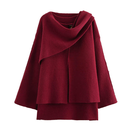 Autumn Winter Cape For Women Long Sleeve Soft Short Coat Outerwear
