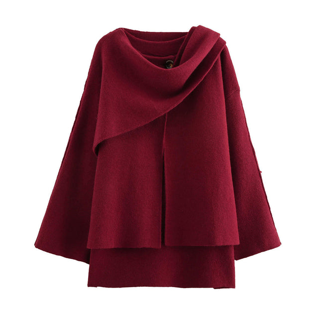 Autumn Winter Cape For Women Long Sleeve Soft Short Coat Outerwear