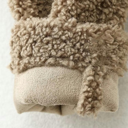 Women Fall Winter Fleece Jacket Long Sleeve Casual Button Fuzzy Sherpa Cropped Coats Outerwear