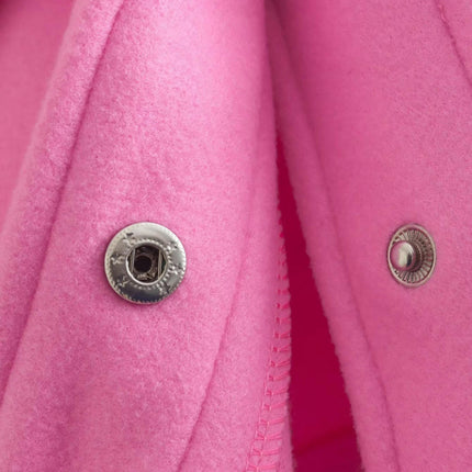 Womens Cropped Blend Jackets Lapel Button Down Bomber Jacket Coats with Pockets