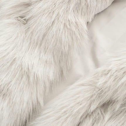 Faux Fur Jackets for Women Winter Warm Shaggy Coats Long Sleeve Lapel Collar Outwear