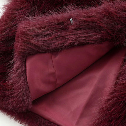 Women's Cropped Faux Fur Jacket Long Sleeve Open Front Casual Fluffy Shaggy Fashion Coat