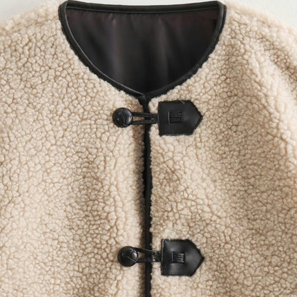 Women's Sherpa Fleece Jacket Long Sleeve Fuzzy Button Winter Warm Coat Outwear with Pockets