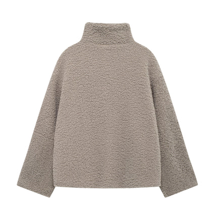 Womens Fleece Jacket Zip Up Sherpa Fuzzy Casual Coats Winter Outerwear with Pockets