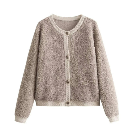 Women's Cardigan Sweater Casual Long Sleeve Button Down Fuzzy Knit Fall Open Front Outwear