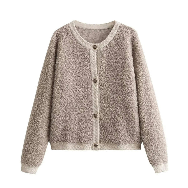 Women's Cardigan Sweater Casual Long Sleeve Button Down Fuzzy Knit Fall Open Front Outwear