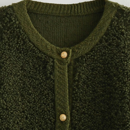Women's Cardigan Sweater Casual Long Sleeve Button Down Fuzzy Knit Fall Open Front Outwear
