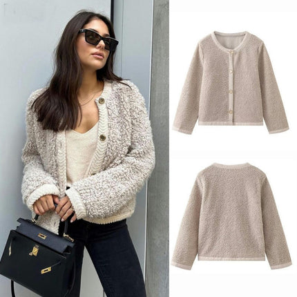 Women's Cardigan Sweater Casual Long Sleeve Button Down Fuzzy Knit Fall Open Front Outwear