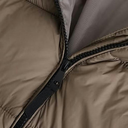 Womens Puffer Jacket Full Zip Quilted Hooded Coats Long Sleeve Winter Warm Coat with Pocket