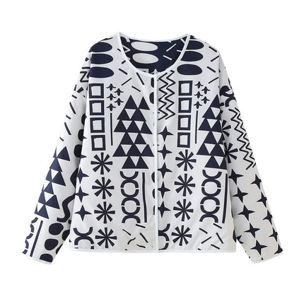 Women's Lightweight Jacket Floral Print Cardigan Button Down Coat Outwear