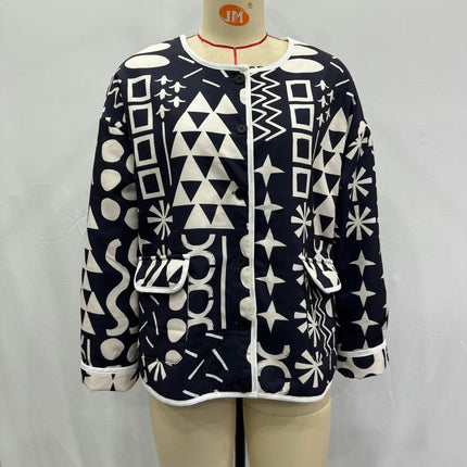 Women's Lightweight Jacket Floral Print Cardigan Button Down Coat Outwear