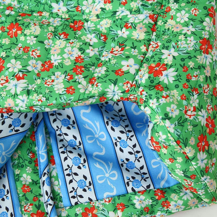Womens Quilted Puffer Jacket Lightweight Padded Cardigan Cropped Floral Print Winter Coat