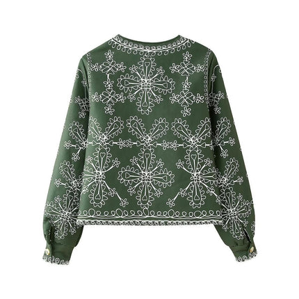 Women Cropped Puffer Jackets Floral Print Winter Coats Lightweight Open Front Outerwear