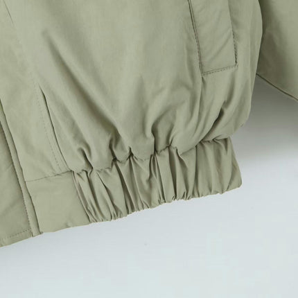 Women's Oversized Bomber Jacket Casual Turn-Down Collar Zip Up Long Sleeve Coat
