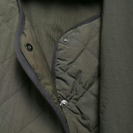 Women's Quilted Puffer Jacket Winter Long Sleeve Button Down Scarf Coats with Pockets