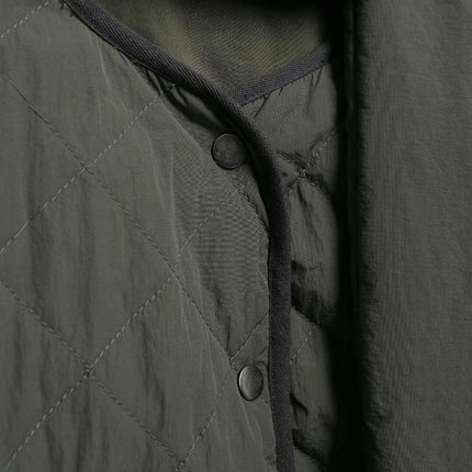 Women's Quilted Puffer Jacket Winter Long Sleeve Button Down Scarf Coats with Pockets