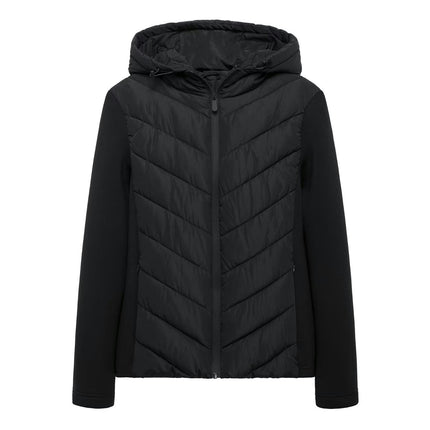 Women's Full-Zip Puffer Jacket Quilted Long Sleeve Winter Coat with Hood
