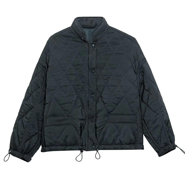 Womens Quilted Lightweight Puffer Jackets Button Down Hooded Coats Padded Outwear