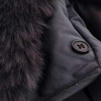 Womens Cropped Puffer Jacket Full Zip Quilted Jackets Warm Winter Coat with Faux Fur Collar