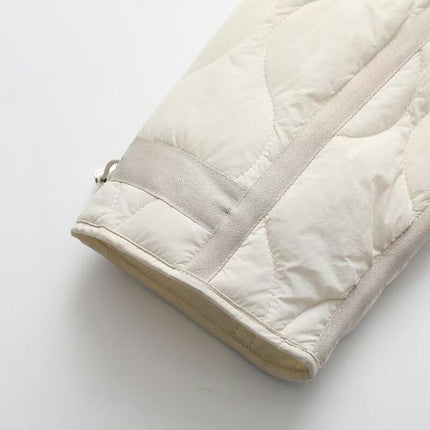 Women's Winter Quilted Jackets Long Sleeve Button Down Puffer Jacket Padded Outerwear Coats