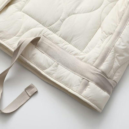Women's Winter Quilted Jackets Long Sleeve Button Down Puffer Jacket Padded Outerwear Coats