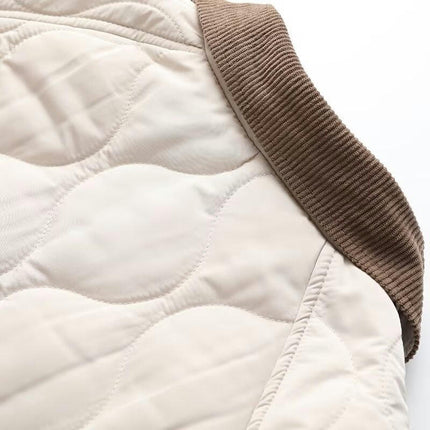 Women's Winter Casual Quilted Jackets Long Sleeve Zip Up Puffer Outerwear Coats