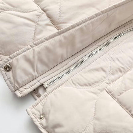 Women's Winter Casual Quilted Jackets Long Sleeve Zip Up Puffer Outerwear Coats
