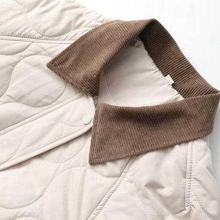 Women's Winter Casual Quilted Jackets Long Sleeve Zip Up Puffer Outerwear Coats