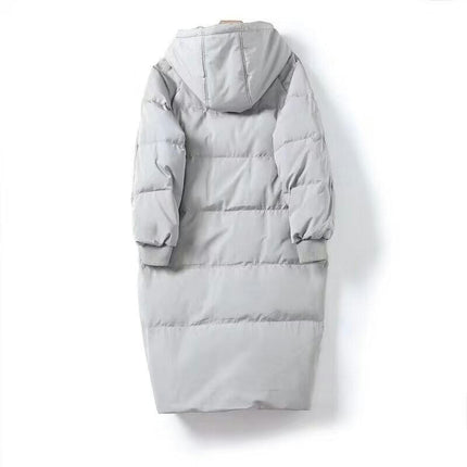 Women's Thickened Long Puffer Jacket Winter Zipper Hooded Warm Coat Outerwear