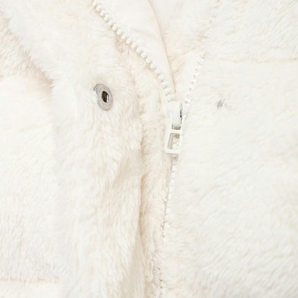 Women's Cropped Faux Fleece Sherpa Jacket Zip Up Winter Furry Coat Outerwear