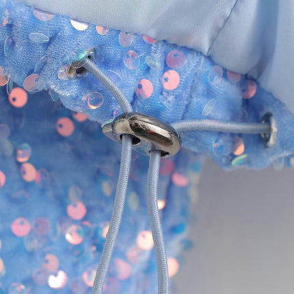 Womens Sequin Cropped Jacket Long Sleeve Stand Collar Zipper Winter Coat