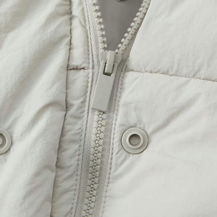 Women's Cropped Puffer Jackets Hood Zipped Short Quilted Warm Winter Coat