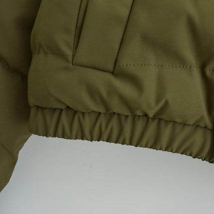 Womens Lightweight Quilted Jacket Long Sleeve Zipper Cropped Coat
