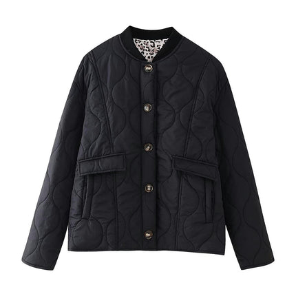 Women's Quilted Jackets Lightweight Casual Warm Button Down Winter Coats with Pockets