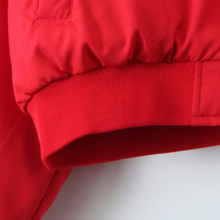 Women's Winter Jacket Stand Collar Long Sleeve Warm Padded Zipper Coats