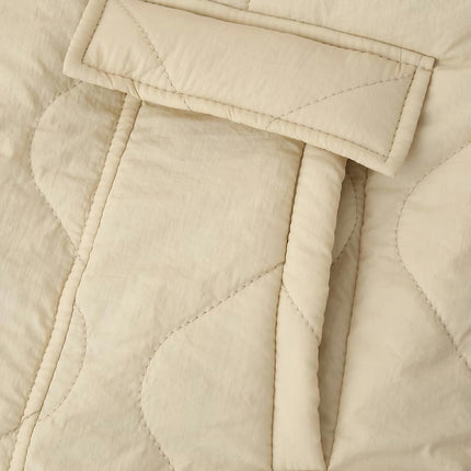Women's Quilted Jackets Lightweight Casual Warm Button Down Winter Coats with Pockets