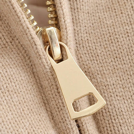 Womens Cropped Jacket Full Zip Quilted Warm Winter Padded Coat Outerwear