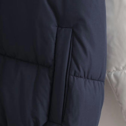 Women's Winter Puffer Jacket Colorblock Warm Quilted Stand Collar Zipper Padded Coat