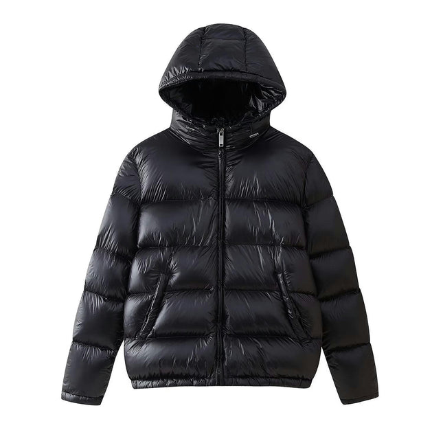 Womens Quilted Winter Coat Hooded Zip Up Puffer Jacket Outerwear
