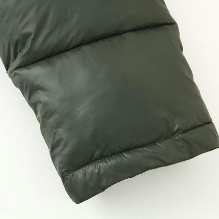 Womens Quilted Winter Coat Hooded Zip Up Puffer Jacket Outerwear