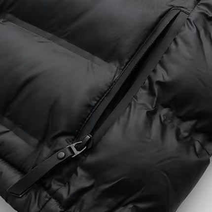 Women' s Cropped Quilted Puffer Jacket Patchwork Long Sleeve Zipper Outerwear Coats