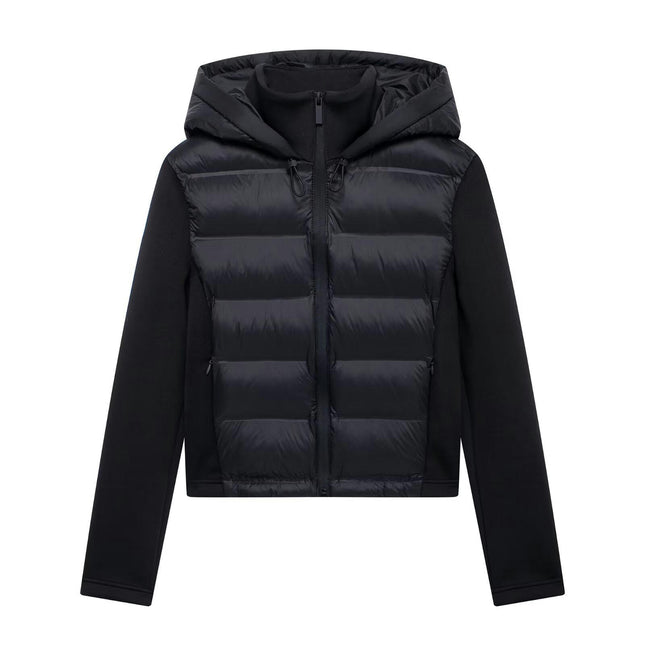 Women's Cropped Quilted Jacket Hooded Zip Up Short Padded Coat Winter Warm Outwear