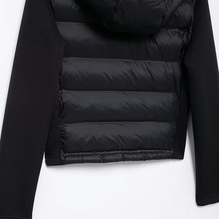 Women's Cropped Quilted Jacket Hooded Zip Up Short Padded Coat Winter Warm Outwear