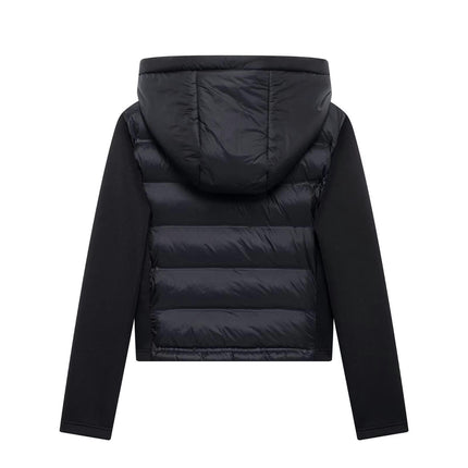 Women's Cropped Quilted Jacket Hooded Zip Up Short Padded Coat Winter Warm Outwear