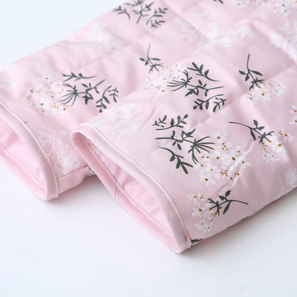 Women's Long Sleeve Quilted Jacket Floral Printed Lightweight Open Front Padded Coats